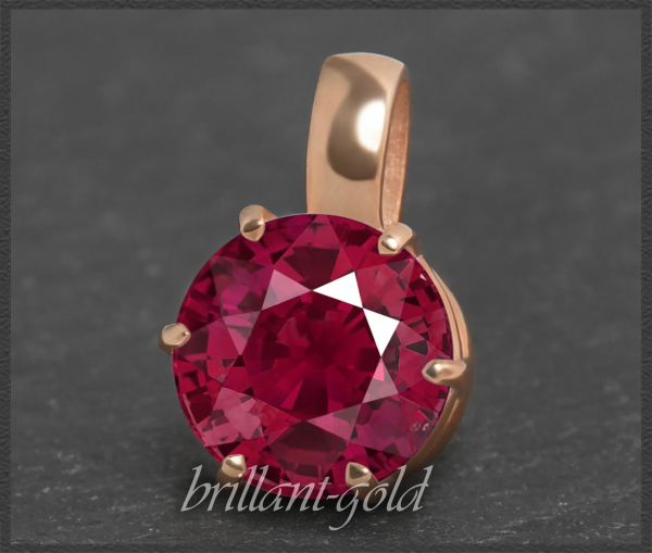 Preview: Rubin Anhänger mit 3,55ct, 585 Rotgold, Gleiter